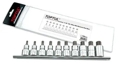 10-Piece 1/2" Drive Ribe (Triple Square) Bit Socket Rail Kit 1