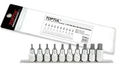 10-Piece 1/2" Drive Star (Torx) Bit Socket Rail Set 1