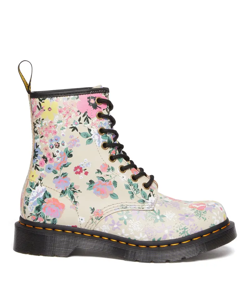 1460 Pascal Floral Mash Up Vegan Combat Boot 1