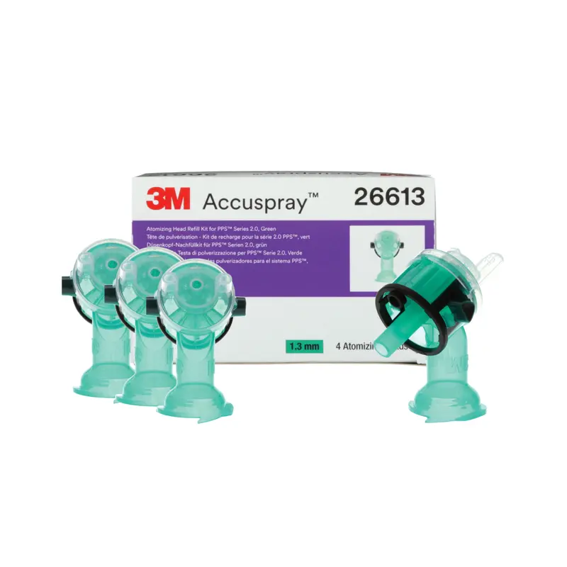 3M Accuspray 1.3 Mm Green Hvlp Atomizing Head Refill Kit – Pps 2.0 Compatible (4-Pack) 1