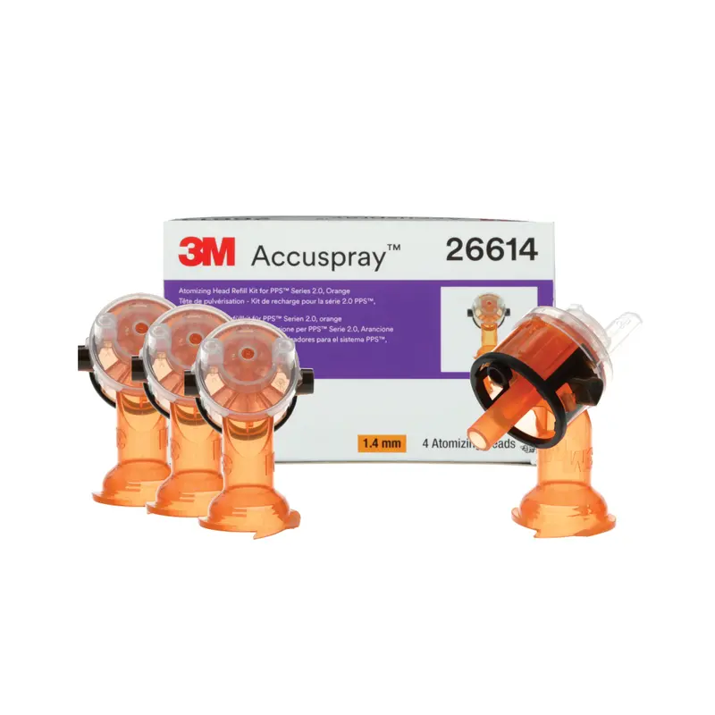 3M Accuspray 1.4 Mm Orange Hvlp Atomizing Head Refill Kit – Pps 2.0 Compatible (4-Pack) 1