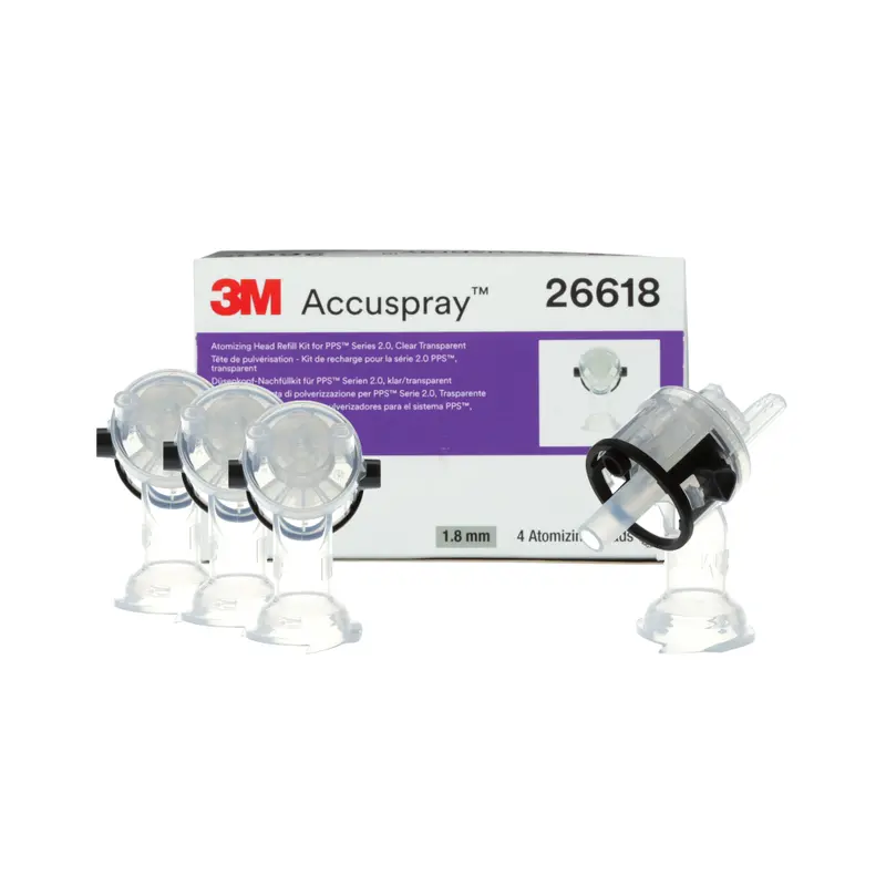 3M Accuspray 1.8 Mm Clear Hvlp Atomizing Head Refill Kit – Pps 2.0 Compatible (4-Pack) 1