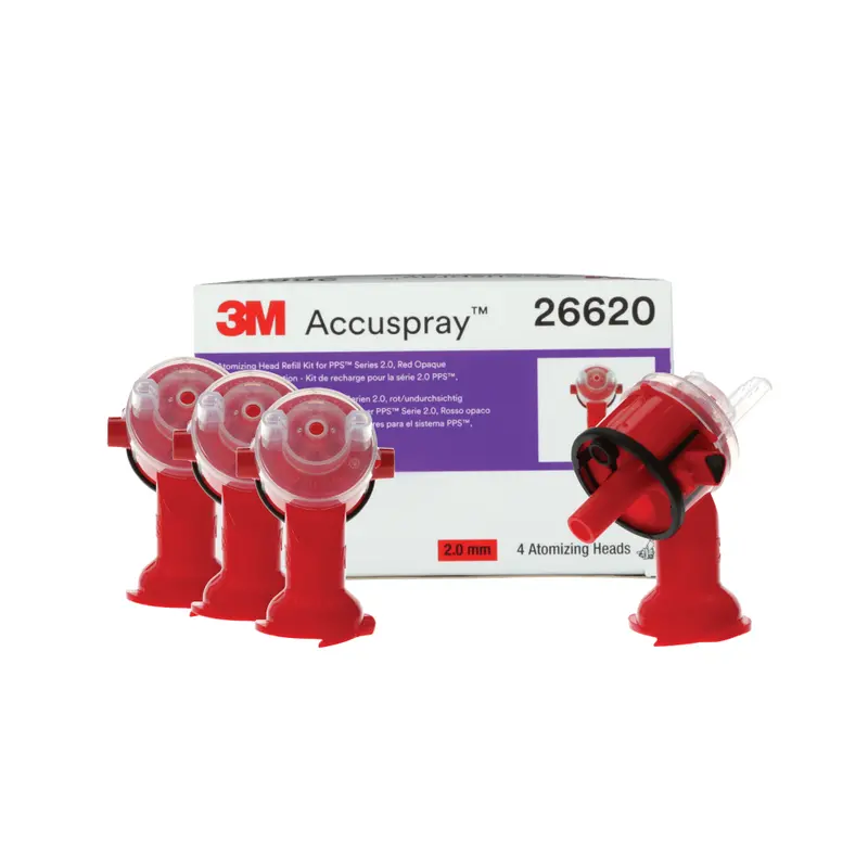 3M Accuspray 2.0 Mm Red Hvlp Atomizing Head Refill Kit – Pps 2.0 Compatible (4-Pack) 1