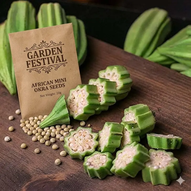 African Mini Okra Seeds – Tender, Flavor-Rich Pods For Home Harvests 1