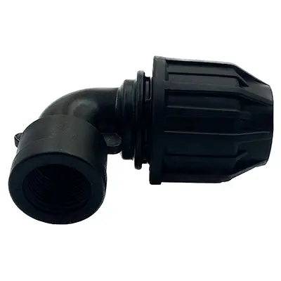 Agriflow Female Compression-To-Female Iron Elbow Fitting 1
