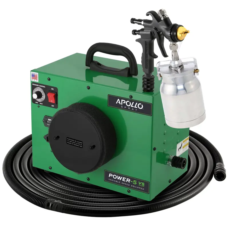 Apollo Power-5 Vs+™ Hvlp Turbine Spray System – Includes 1-Qt Aluminum Bottom-Feed Cup & Optional 3M Pps Series 2.0 Components 1