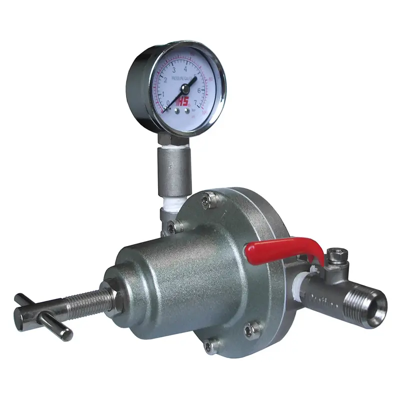 C.A. Technologies Stainless Steel Fluid Regulator With Carbide Ball & 0–50 Psi Gauge (Model 52-203-P) 1