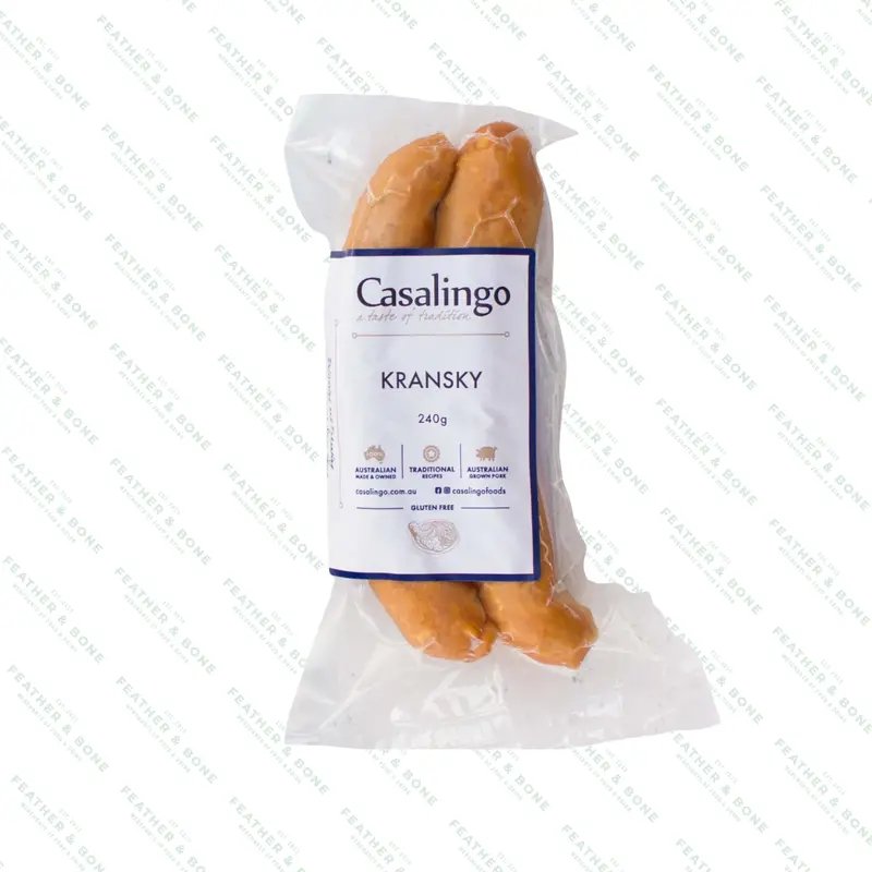 Casalingo Kransky Smoked Pork Sausage – 240 G (Frozen) 1