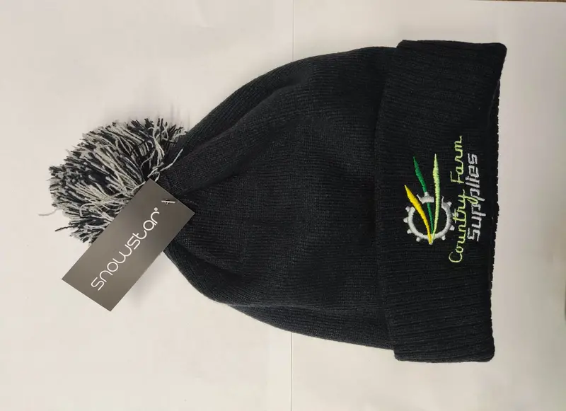 Cfs Kids Black Beanie Hat With Pom-Pom 1
