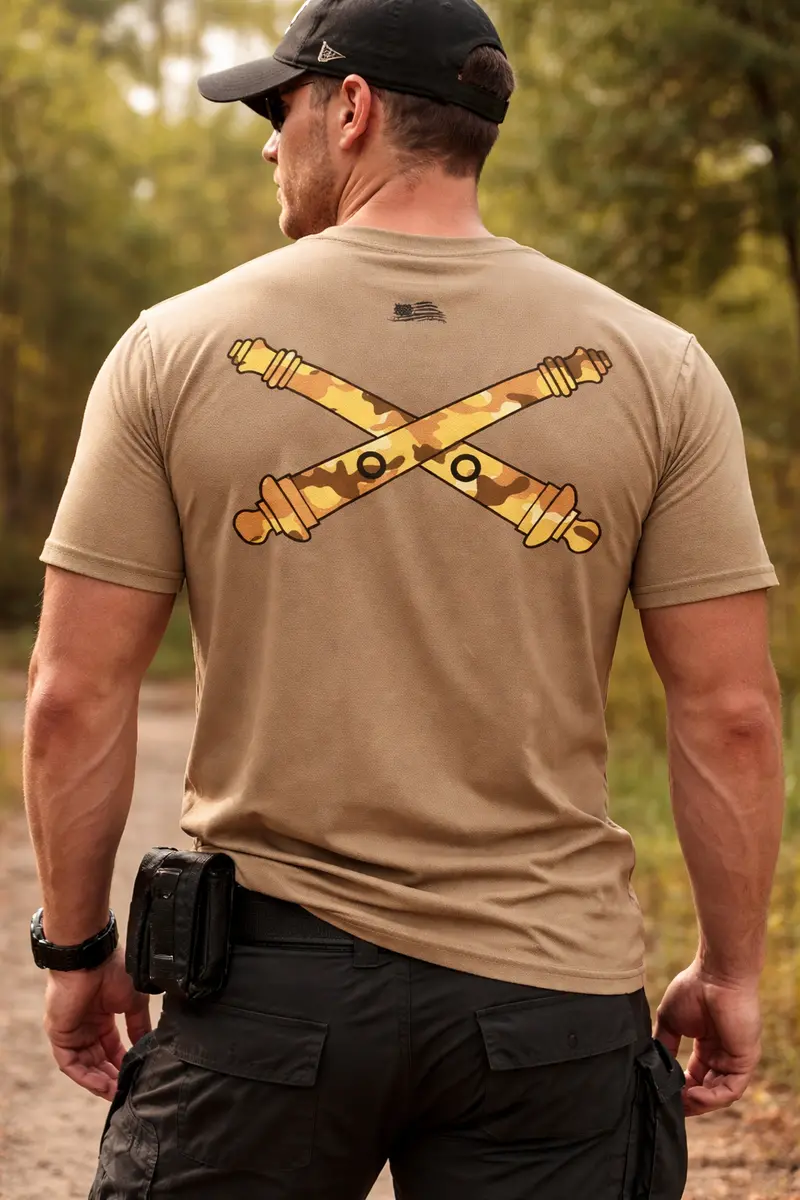 Coyote Camo Cross Cannon Graphic T-Shirt 1