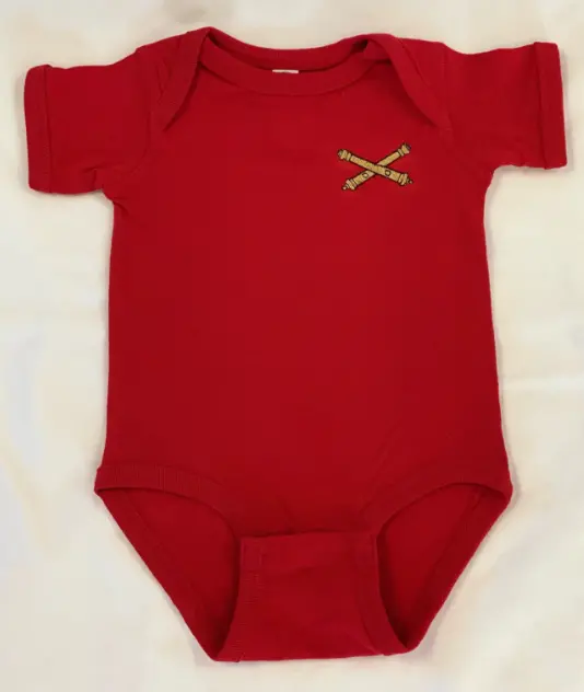 Embroidered Cross Cannon Infant Onesie