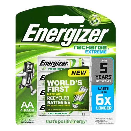 Energizer Recharge Extreme Aa Batteries – 4-Pack, 2300Mah High-Capacity Nimh 1