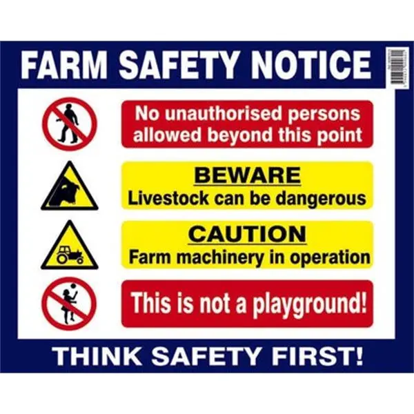 Farm Safety Warning Notice Board 1