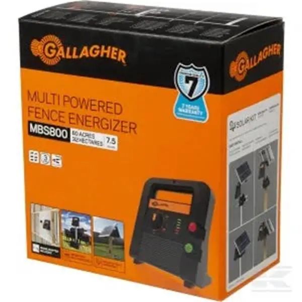 Gallagher Mbs800 Multi-Power Fence Energiser (Mains/Battery/Solar) 1