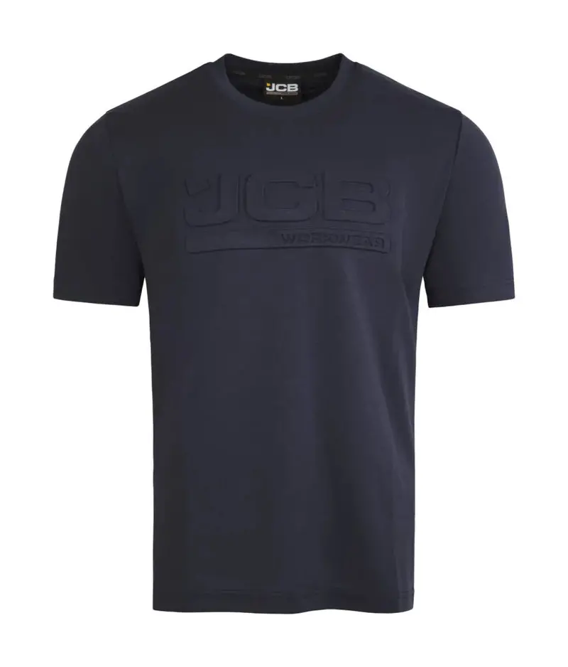 Jcb 3D-Embossed Crew Neck T-Shirt – Navy Blue 1