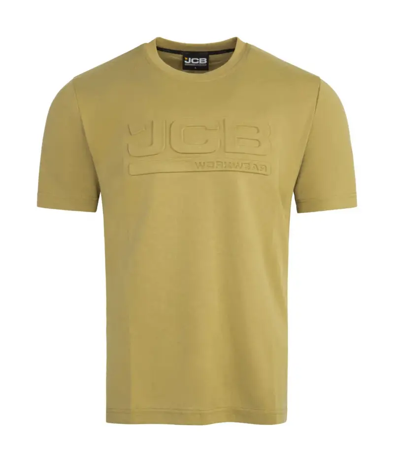 Jcb 3D-Embossed Crew Neck T-Shirt – Olive Green 1