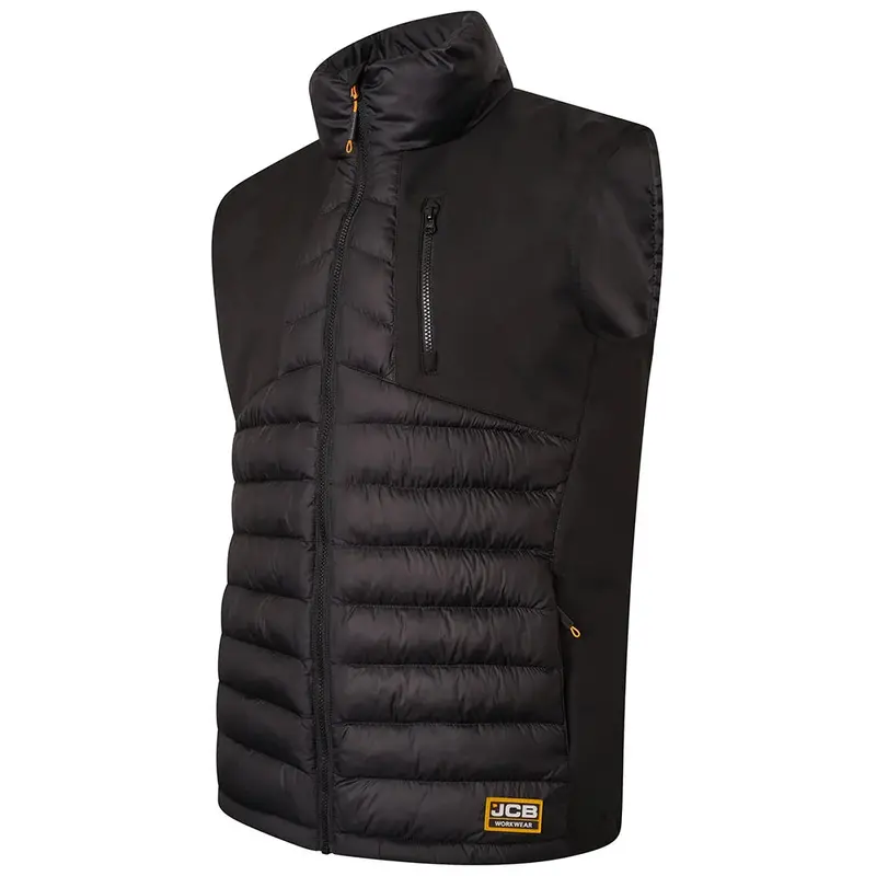 Jcb D-Mn Black Padded Hybrid Gilet For Tradespeople 1