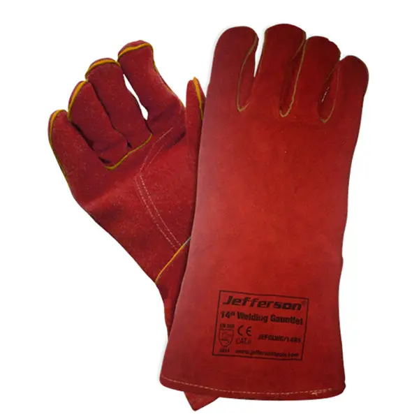 Jefferson 14-Inch Red Welding Gauntlets 1