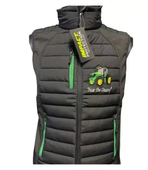Kids' Impact Hybrid Gilet – Green Tractor & Tanker Graphic 1