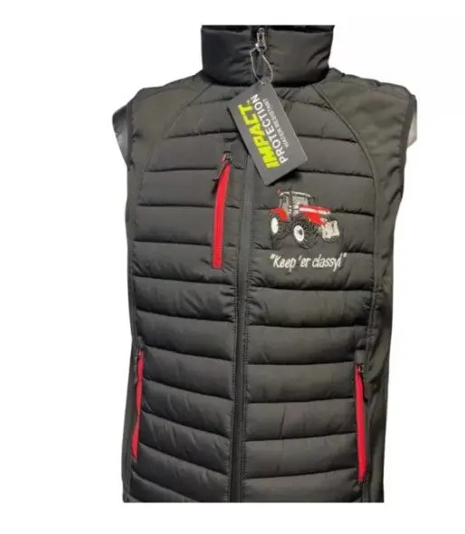 Kids' Impact Hybrid Gilet – Red Tractor & Trailer Design 1