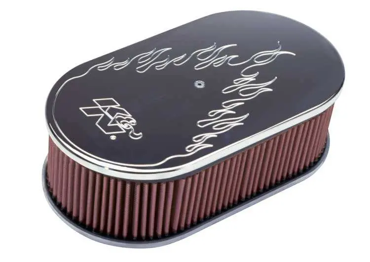 K&N 66-1470 High-Flow Oval Air Filter Assembly With Reusable Cotton Gauze Element 1