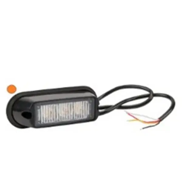 Kramp Amber Bolt-On Warning Light – 6W, 3-Led, Compact 12–24V Design 1