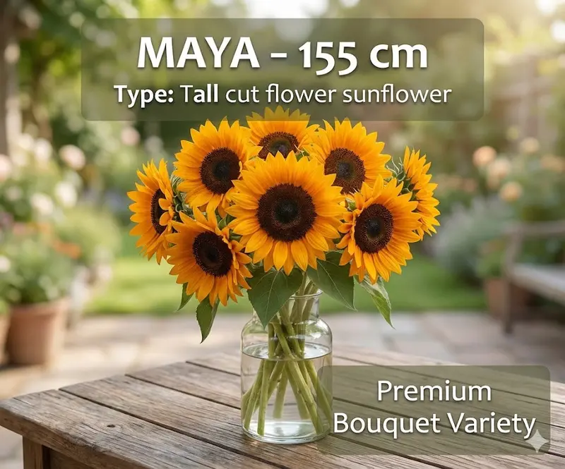 Maya Sunflower Seeds – Compact, High-Performance Cut Flower Type 1