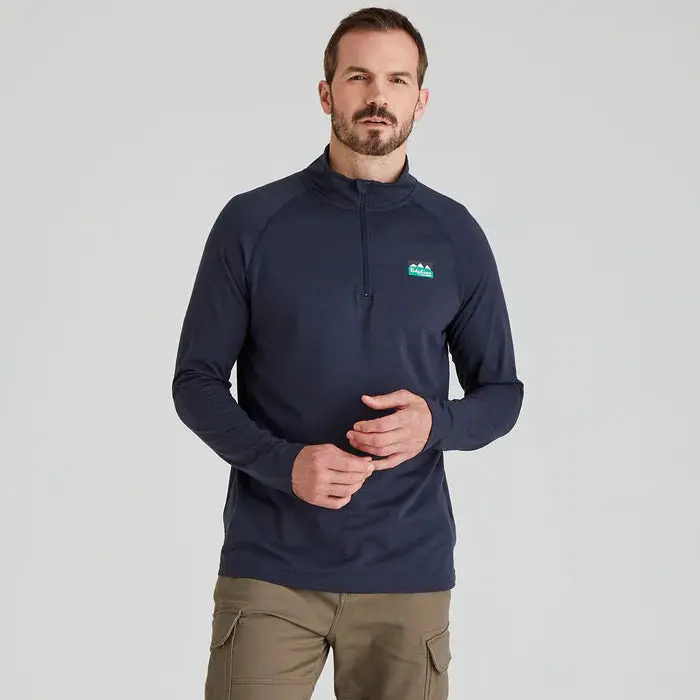Men'S Baseline Pull-On Zip-Up Top – Navy Marl 1