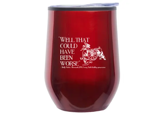 Molly Pitcher Vacuum-Insulated 10 Oz Wine Tumbler – Stainless Steel 1