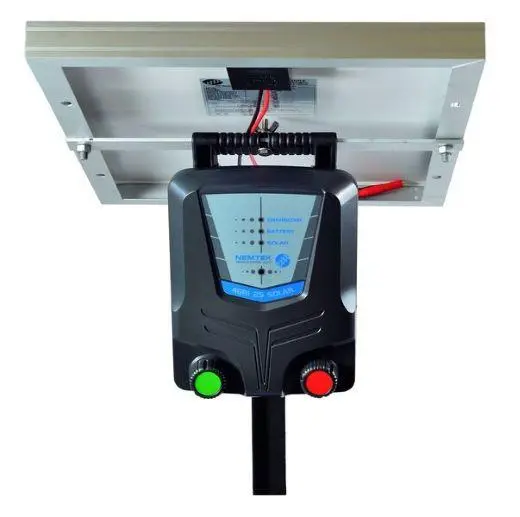 Nemtek Agri 25Km Solar-Powered Fence Energizer With 20W Panel 1