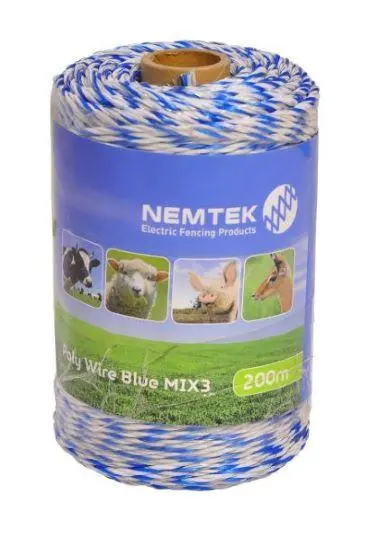 Nemtek Blue Poly Wire Mix – 3-Strand Conductive Fencing Wire 1