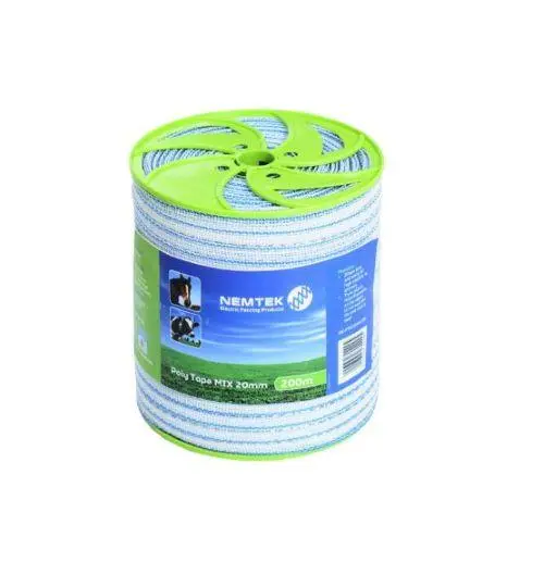 Nemtek Poly Tape Mix 6 – 20Mm Wide Conductive Tape For Livestock Fencing 1