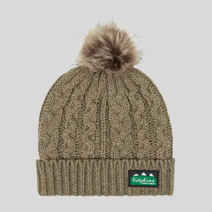 Nordic Fleck Knit Bobble Hat – Teak Color 1
