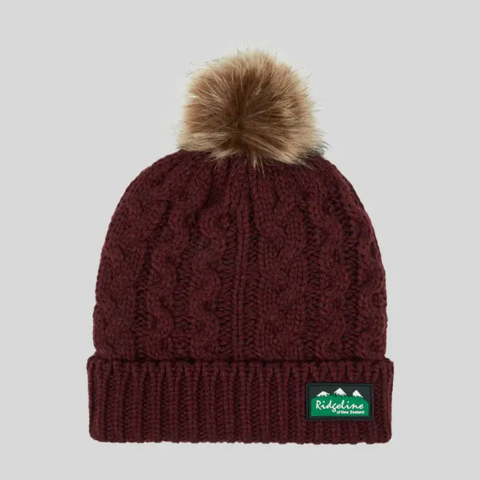 Nordic Fleck Textured Bobble Hat – Winter Berry Hue 1
