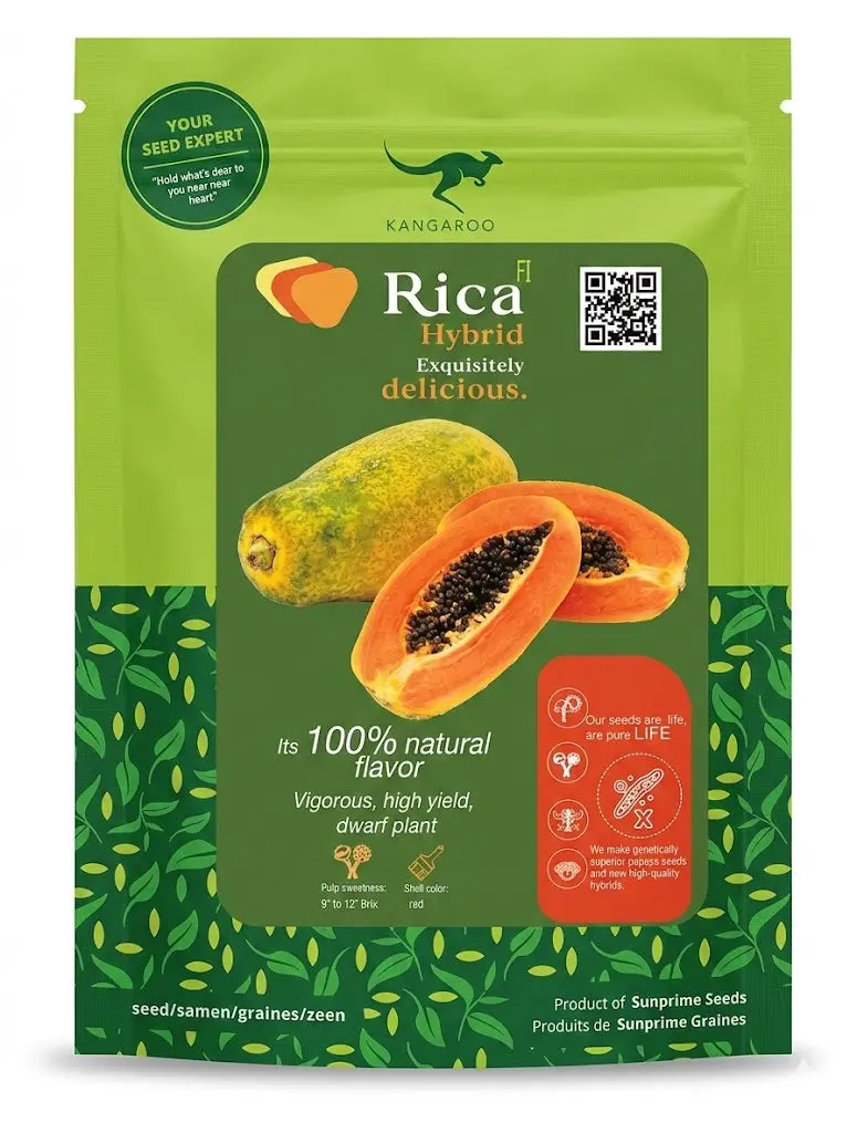 Rica F1 Hybrid Papaya Seeds – Dwarf, Vigorous, High-Yield Variety (Sunprime) 1