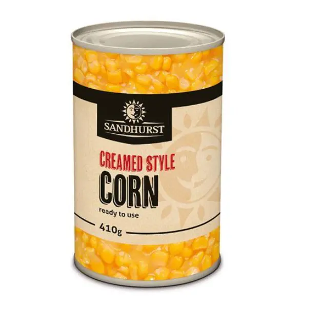 Sandhurst Creamed Sweet Corn – Smooth & Mild, 410G 1