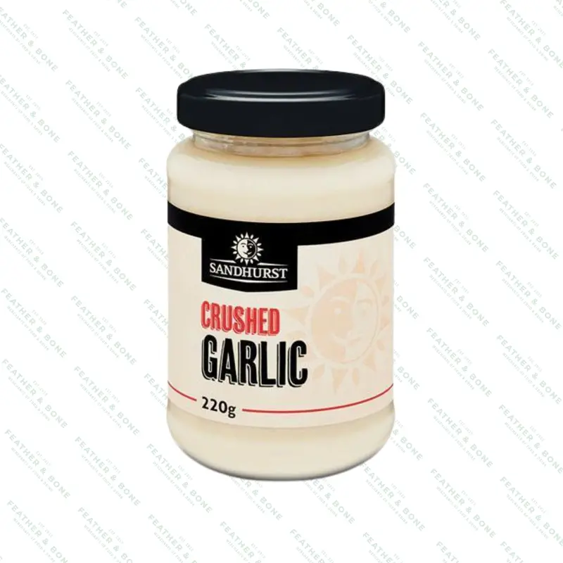 Sandhurst Crushed Garlic Paste – 220G Convenient Cooking Aid 1