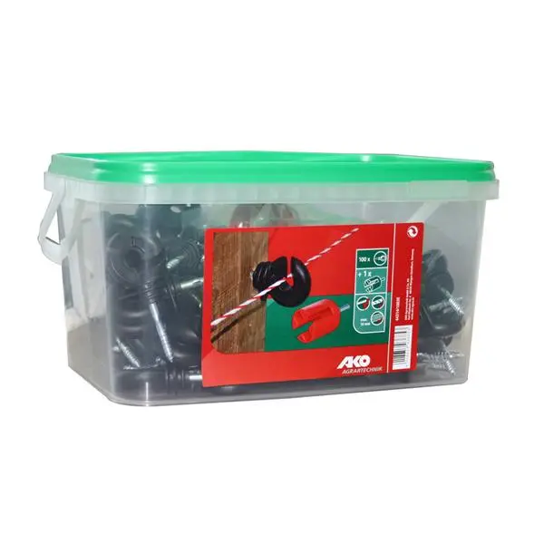 Screw-Type Insulator Kit – 100-Unit Bucket With Fitting Tool 1