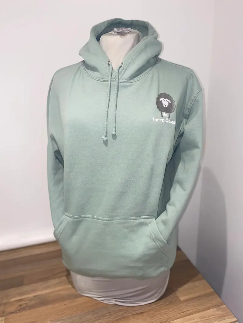 Sheep Game Adult Hoodie – Dusty Green 1