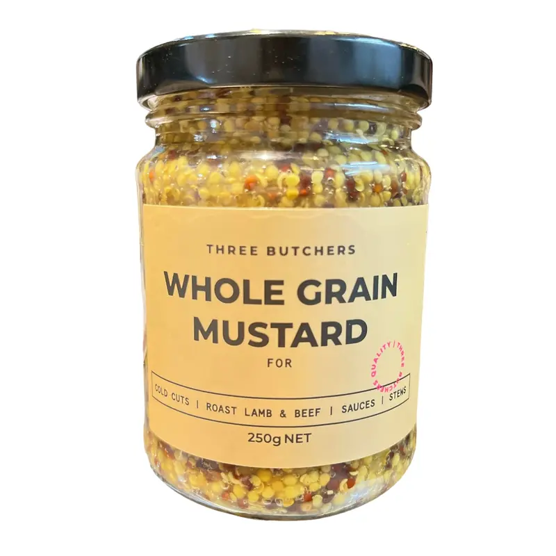 Three Butchers Wholegrain Mustard – 250G Traditional Recipe 1