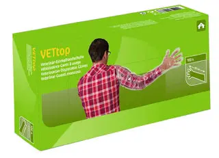 Vettop Disposable Calving & Lambing Gloves – Nitrile, 100-Pack 1