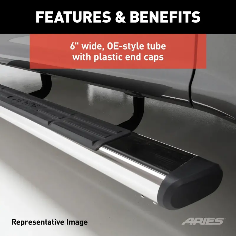 Aries 4444038 Polished Stainless Steel Oval Side Steps – 6” X 85”, Compatible With Select Toyota Tacoma Models 1