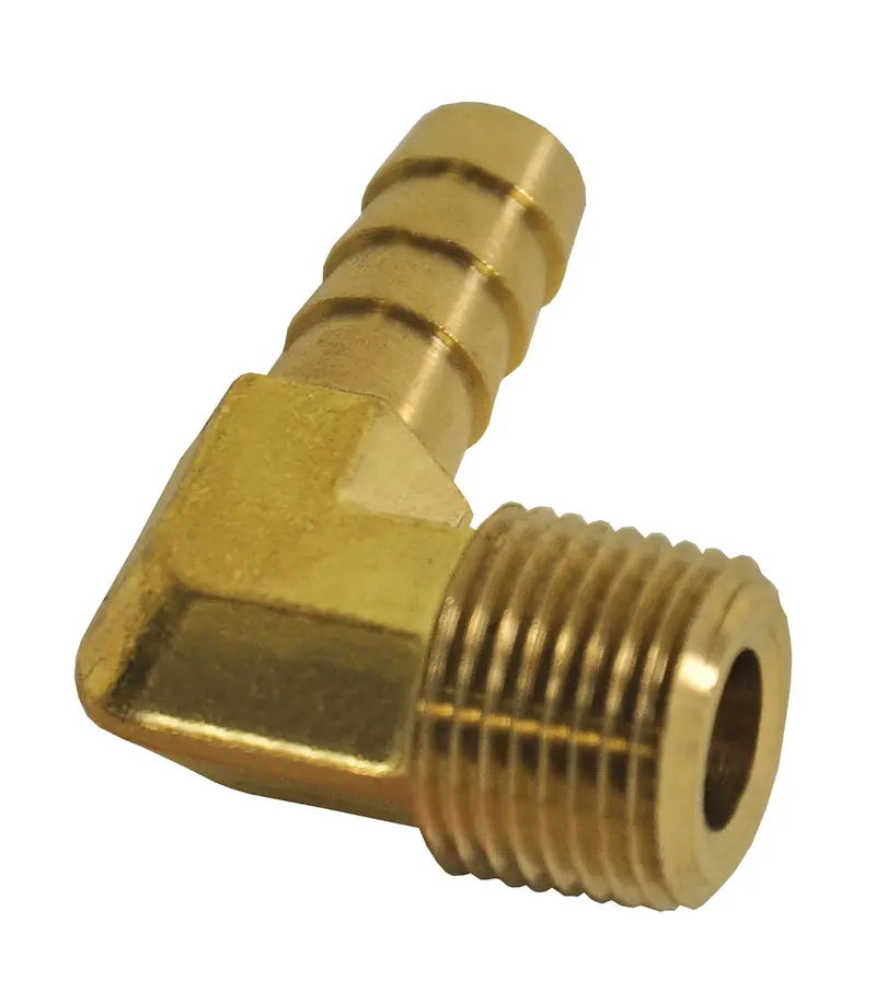 Derale 98233 90° Hose Fitting – 3/8" Npt Male To 3/8" Barb 1