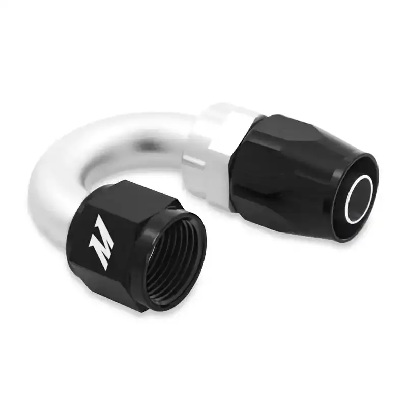 Mishimoto -4An 180° Aluminum Black Anodized Fitting For Coolant Or Oil Lines 1