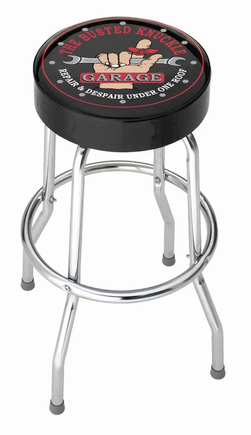 Plasticolor Busted Knuckle Stool – Retro-Themed Automotive Seating 1