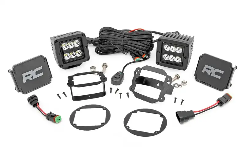 Rough Country 70630 Black Series Led Fog Light Kit – Complete Installation Package 1